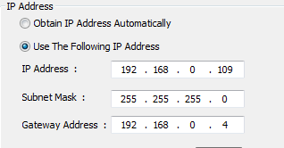 1. IP address Configuration