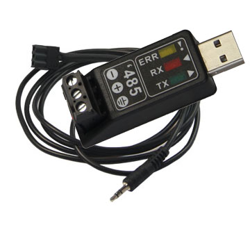 USB to RS485 Converter product image showing compact design and status LEDs